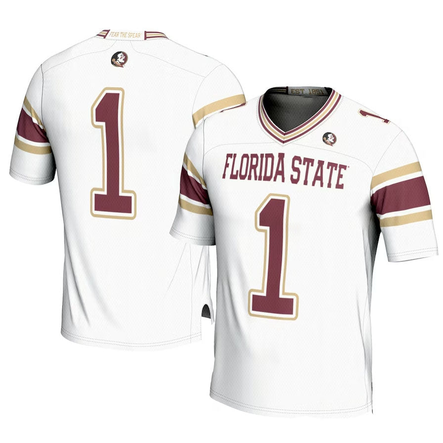 F.State Seminoles #1 Player GameDay Greats Football Jersey - White American College Jerseys