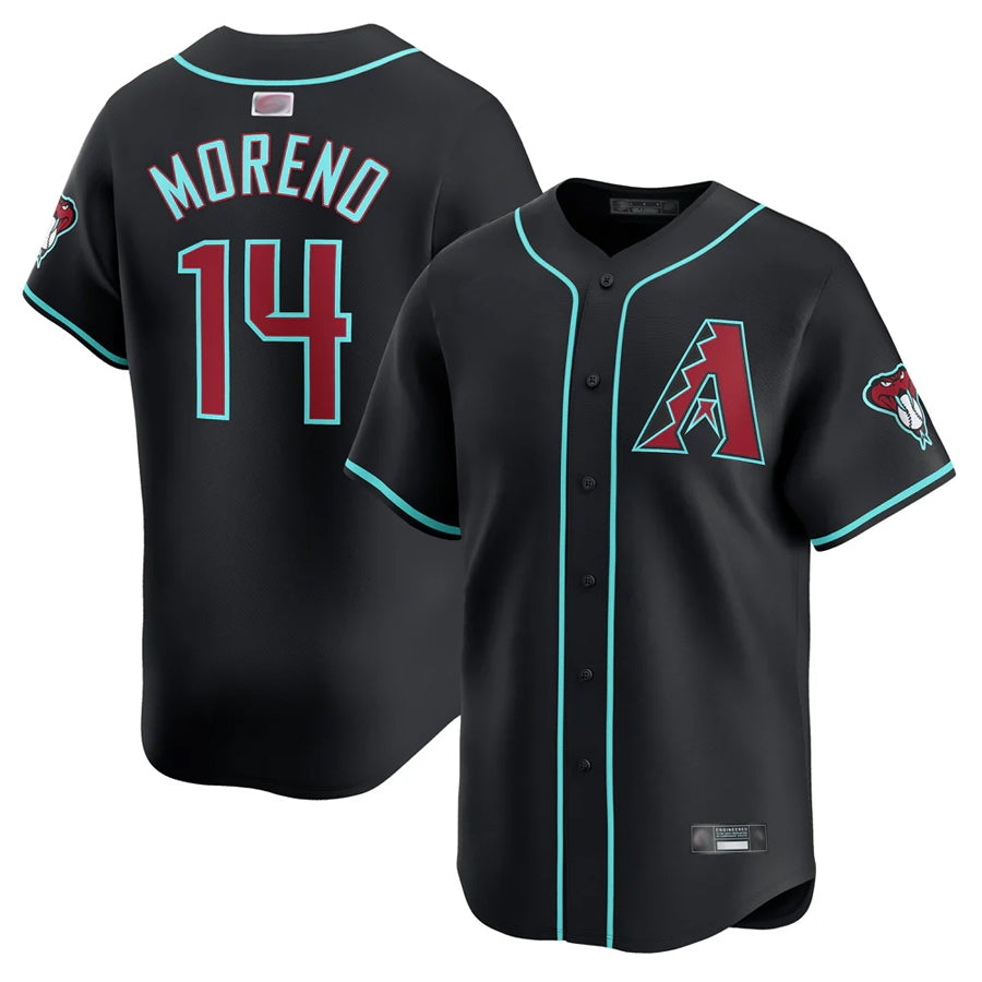 A.Diamondbacks #14 Gabriel Moreno Player Black Home Limited Baseball Jerseys