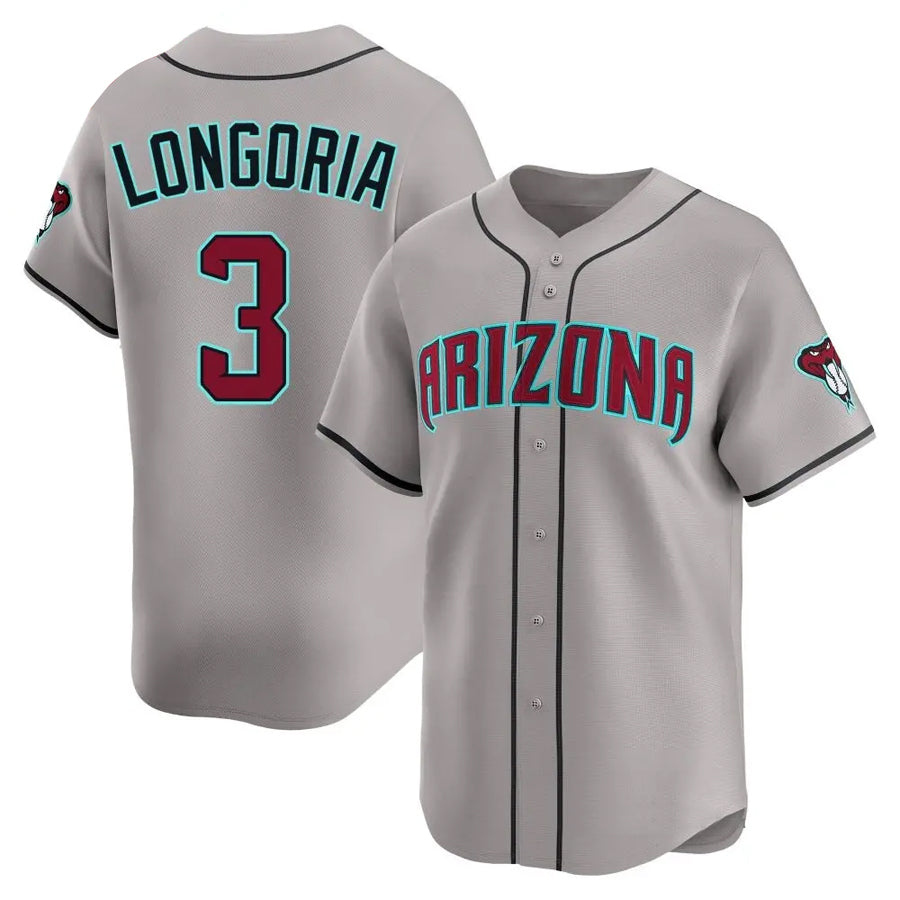 A.Diamondbacks #3 Evan Longoria Player Gray Limited Elite Home Baseball Jerseys