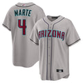A.Diamondbacks #4 Ketel Marte Player Gray Home Game Baseball Jerseys