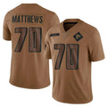 A.Falcons #70 Jake Matthews Player Brown Salute To Service Limited Football Jerseys