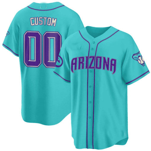 Custom A.Diamondbacks Teal Purple Game Jersey ¨C Stitched Baseball Jerseys