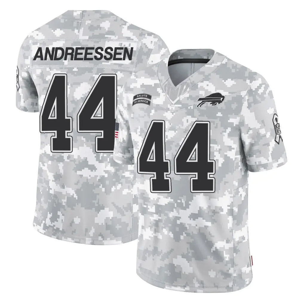 B.Bills #44 Joe Andreessen Player Arctic Camo Salute to Service Limited Football Jerseys
