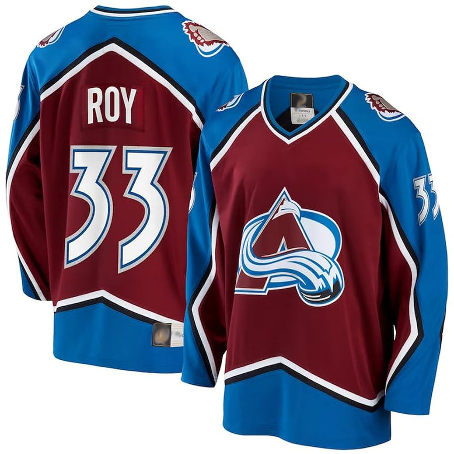 C.Avalanche #33 Patrick Roy Player Fanatics Red Premier Breakaway Home Hockey Jerseys
