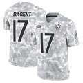 C.Bears #17 Tyson Bagent Player Arctic Camo Salute to Service Limited Football Jerseys