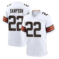 C.Browns #22 Dylan Sampson Player Whtie Home Game Football Jerseys