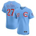 C.Cubs #27 Seiya Suzuki Player Light Blue Elite Limited Baseball Jerseys