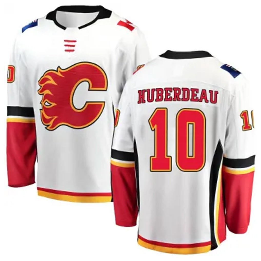 C.Flames #10 Jonathan Huberdeau Player Fanatics White Stitched Home Hockey Jerseys