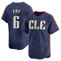 C.Guardians #6 David Fry Player Purple City Connect Limited Baseball Jerseys