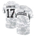 C.Panthers #17 Xavier Legette Player Salute to Service Hoodies & T-Shirts Football Jerseys