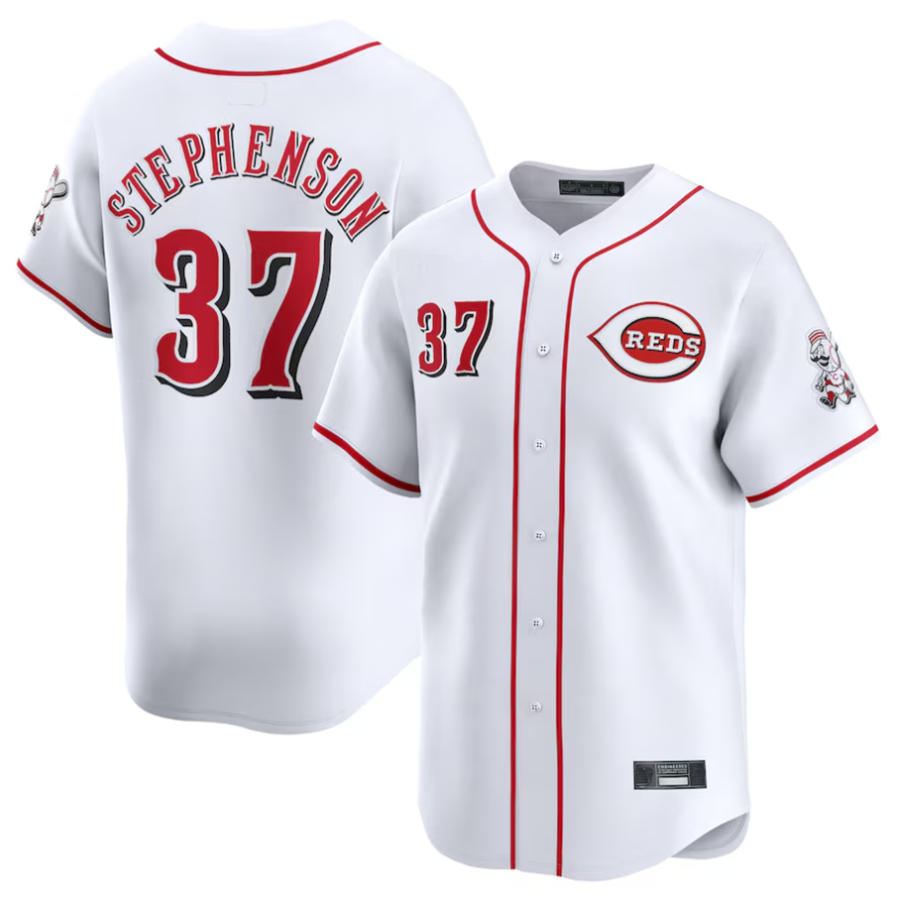 C.Reds #37 Tyler Stephenson Player White Home Limited Baseball Jerseys