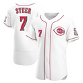 C.Reds #7 Spencer Steer Player White Limited Elite Baseball Jerseys