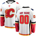 Custom C.Flames Fanatics Breakaway White Hockey Jerseys