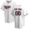 Custom M.Twins White Home Replica Game Baseball Jerseys