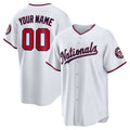 Custom W.Nationals White Replica Team Baseball Jerseys
