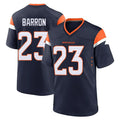 D.Broncos #23 Jahdae Barron Player Navy Home Game Football Jerseys