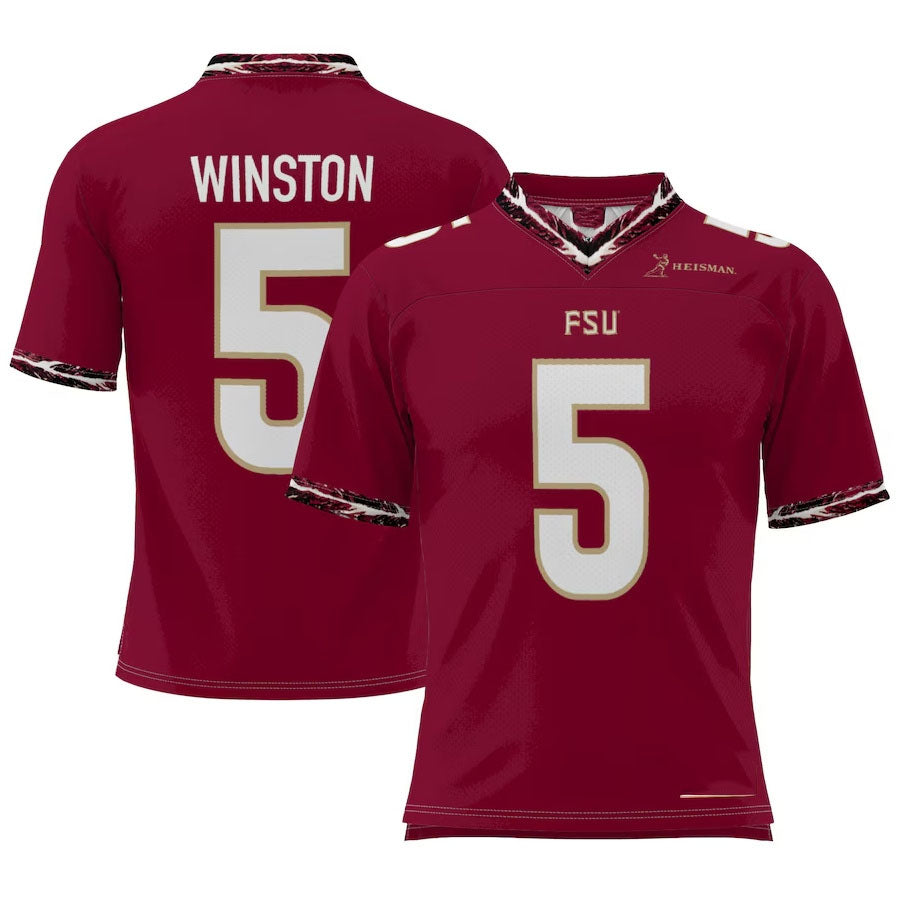 F.State Seminoles #5 Jameis Winston Player Heisman Football Jersey ¨C Garnet American College Jerseys