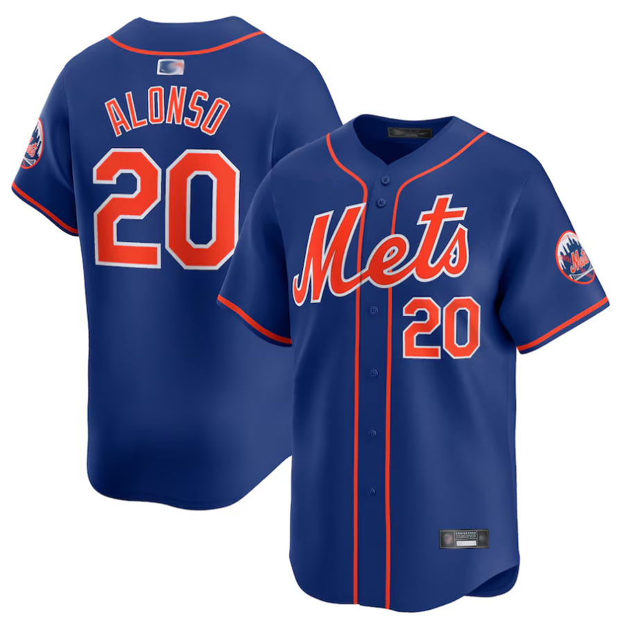 NY.Mets #20 Pete Alonso Player Royal Limited Baseball Jerseys