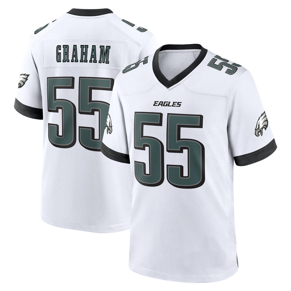 P.Eagles #55 Brandon Graham Player White Home Game Football Jerseys