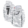 P.Eagles #7 Kelee Ringo Player Military Hoodie Arctic Camo Salute To Service Football Jerseys