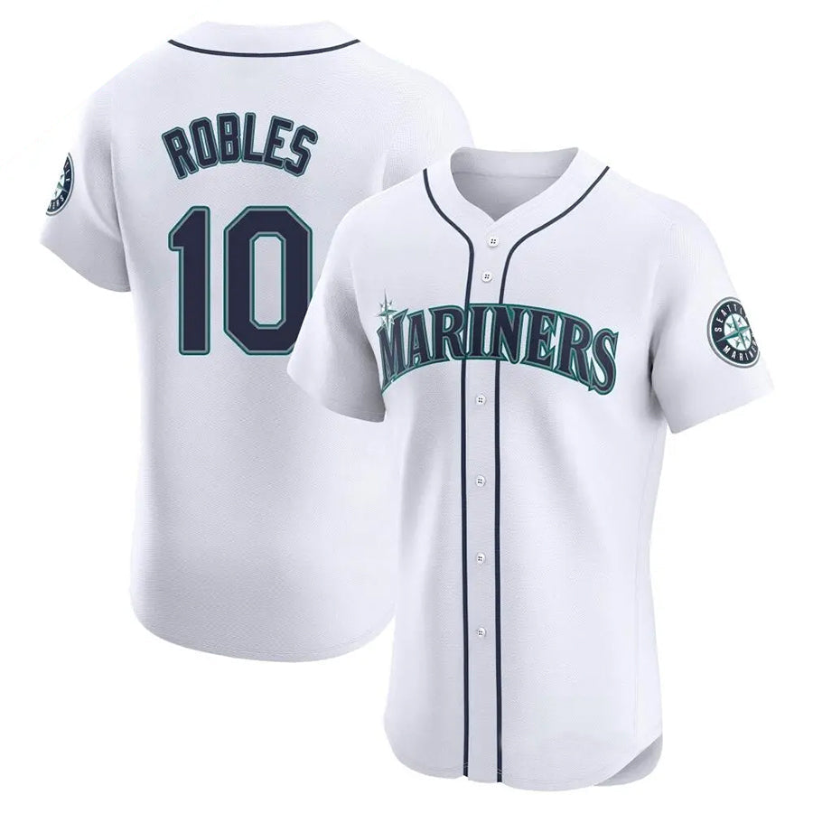S.Mariners #10 Victor Robles Player White Home Limited Elite Baseball Jerseys