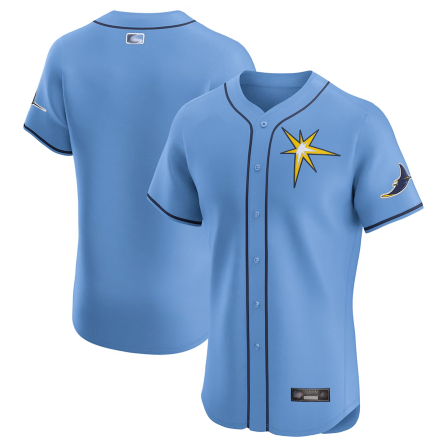 TB.Rays Blank Player Light Blue Vapor Premier Elite Baseball Jerseys