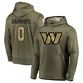 W.Commanders #0 Mike Sainristil Player Olive Salute to Service Hoodies Football Jerseys
